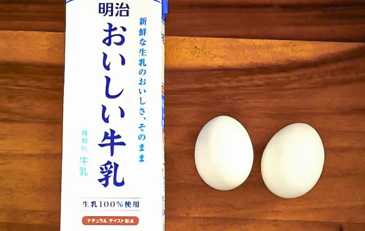 牛乳と卵の写真（撮影：小泉明代）