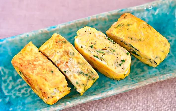 シラスと大葉入りの玉子焼きの写真（撮影：小泉明代）