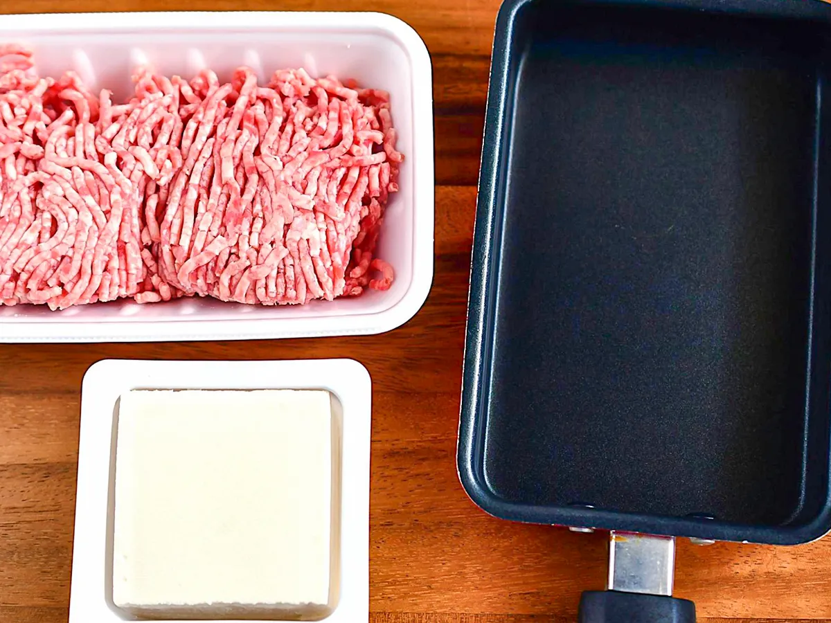 合いびき肉と豆腐の写真（撮影：小泉明代）