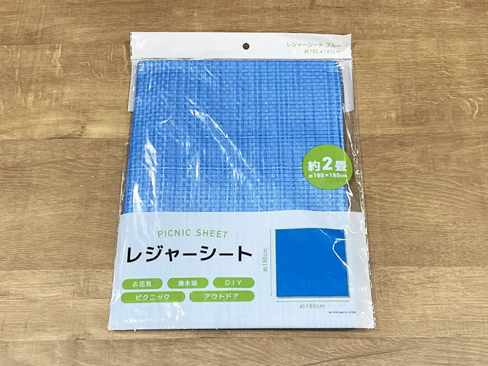袋に入ったレジャーシートの写真（撮影：grapeライフハック編集部）