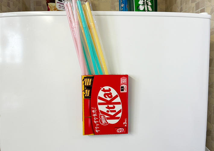 キットカットの紙箱活用写真（撮影：grapeライフハック編集部）