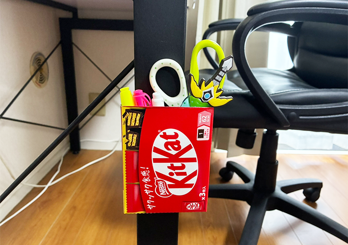 キットカットの紙箱活用写真（撮影：grapeライフハック編集部）