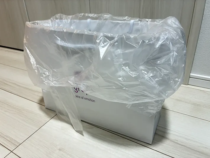 ポリ袋をセットした紙袋（撮影：grapeライフハック編集部）