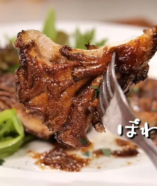 完成したマイタケのプレスステーキ