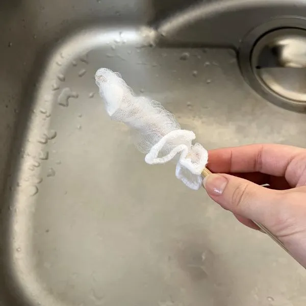 水切りネットを巻きつけた様子