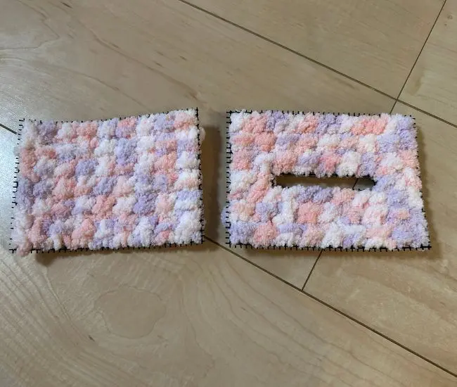 2枚の鉢底ネットのマスをすべて埋めた様子（撮影：grapeライフハック編集部）