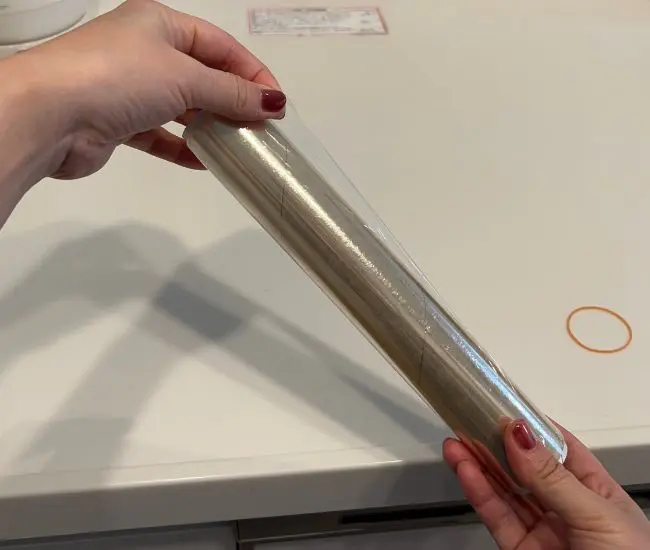 ラップが剥がれた様子