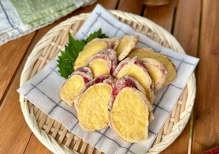 『ザクカリっ食感♪豆腐衣のさつまいも天ぷら』の写真