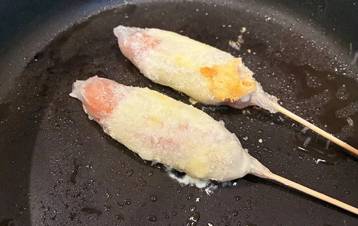 焼いている途中の画像（撮影:エニママ）　