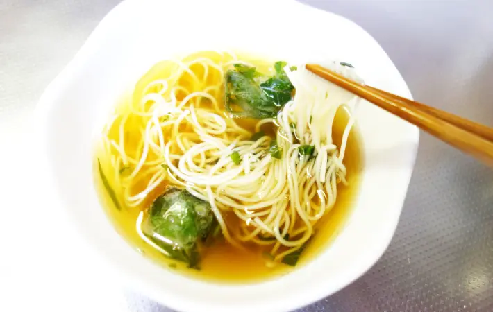 大葉氷を添えたそうめんの画像（撮影：エニママ）