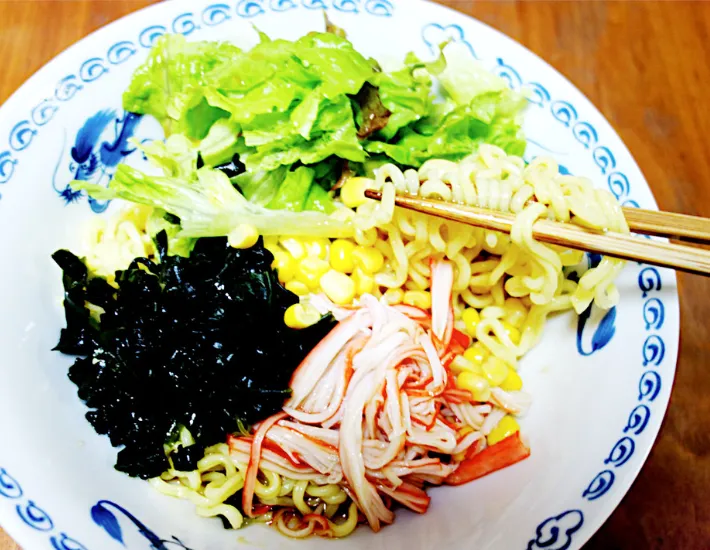 完成した冷やし中華の画像（撮影：エニママ）