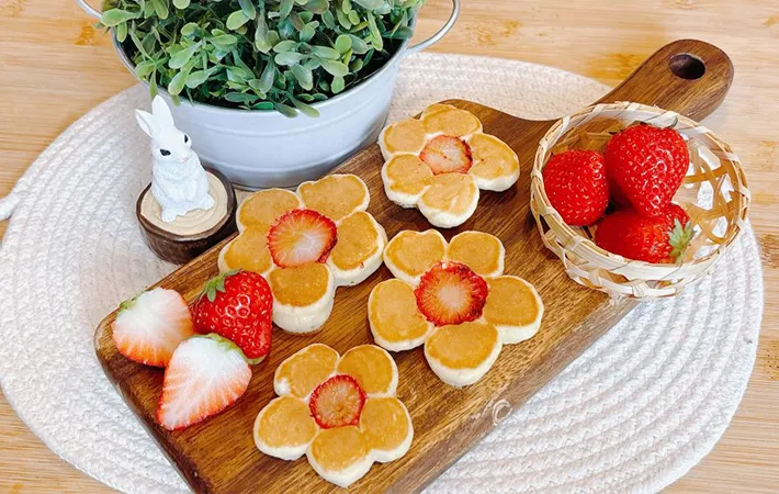 『お花パンケーキ』の完成写真（撮影：キジカク）