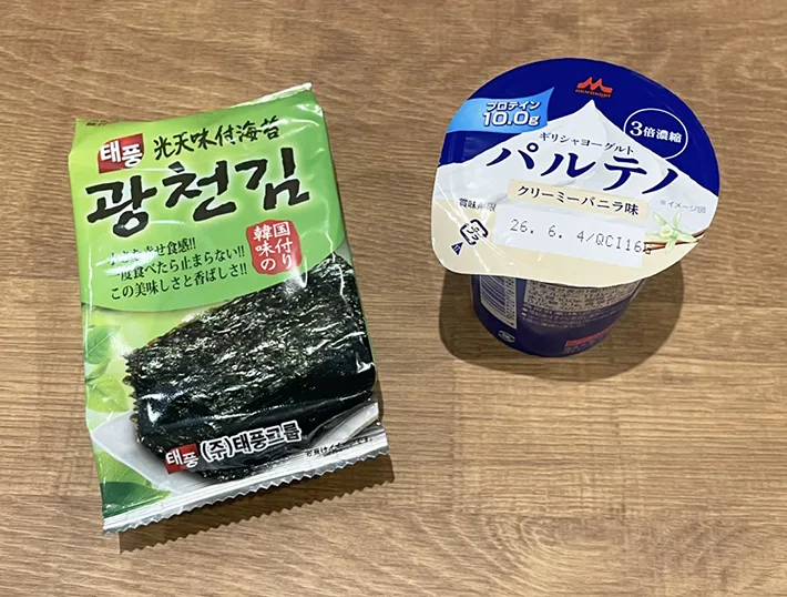 韓国海苔とギリシャヨーグルトの写真（撮影：grapeフード編集部）