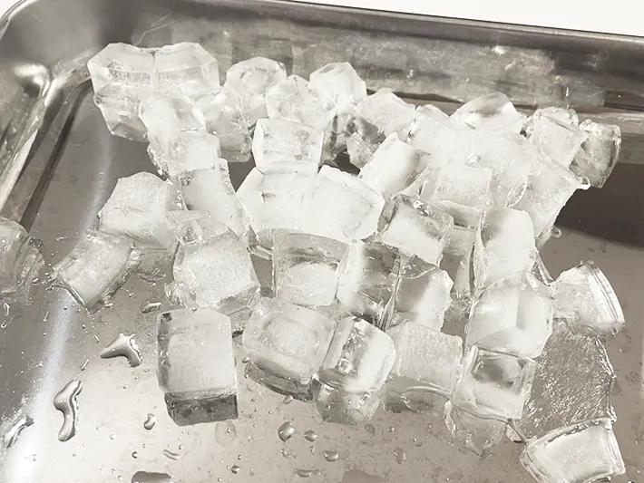 製氷器の氷を出した写真（撮影：grapeライフハック編集部）