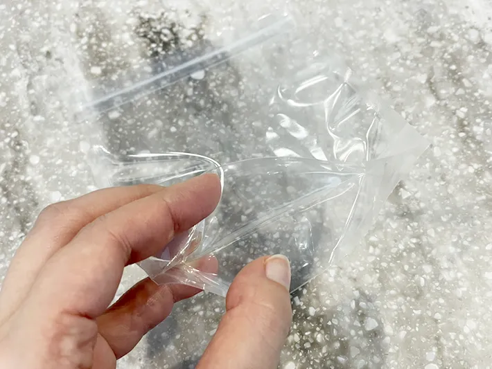 大葉のジッパー袋の底部分の写真（撮影：grapeフード編集部）