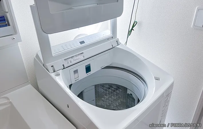 洗濯機の蓋をあけている写真