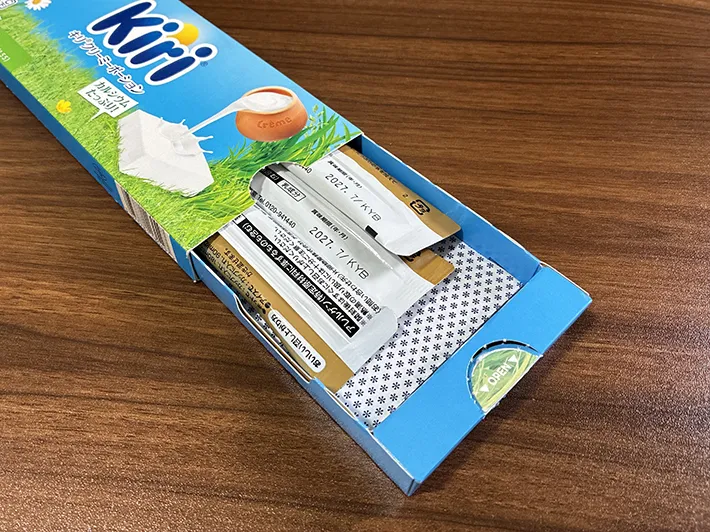 コーヒースティックを入れた『Kiri クリーミーポーション』の空き容器（撮影：grapeライフハック編集部）