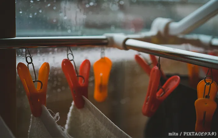 部屋干しの写真