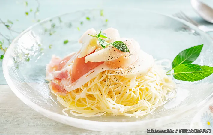 冷製パスタの写真