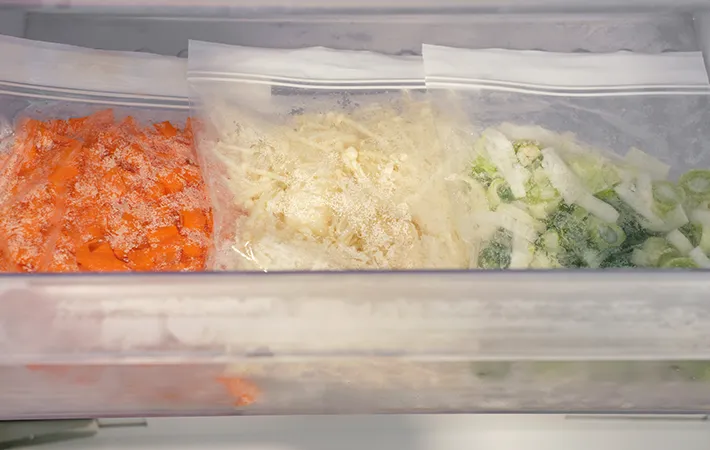 野菜を保存する写真