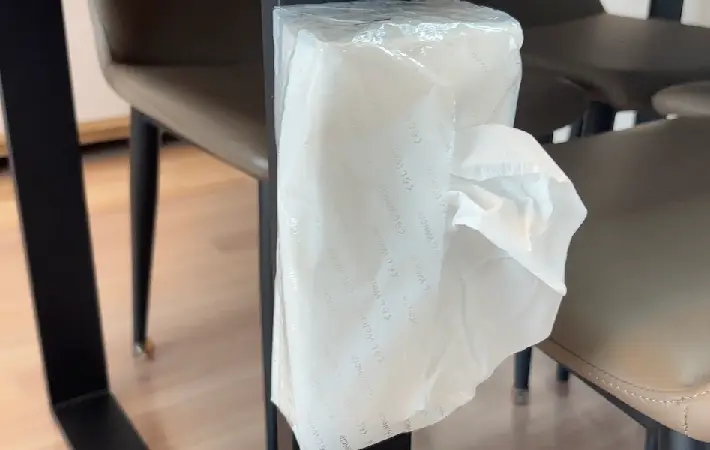 ティッシュをマグネットで貼り付けた画像（撮影：キジカク）