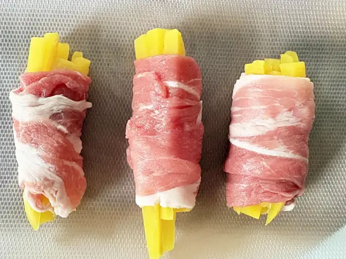 たくあんの肉巻き
