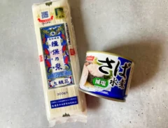 そうめんとサバ缶の写真（撮影：エニママ）