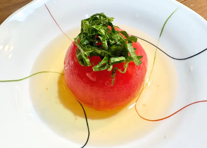 完成した出汁トマトの画像（撮影：エニママ）