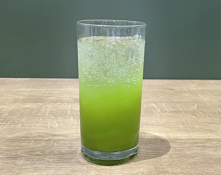 抹茶レモンソーダの写真（撮影：grapeフード編集部）