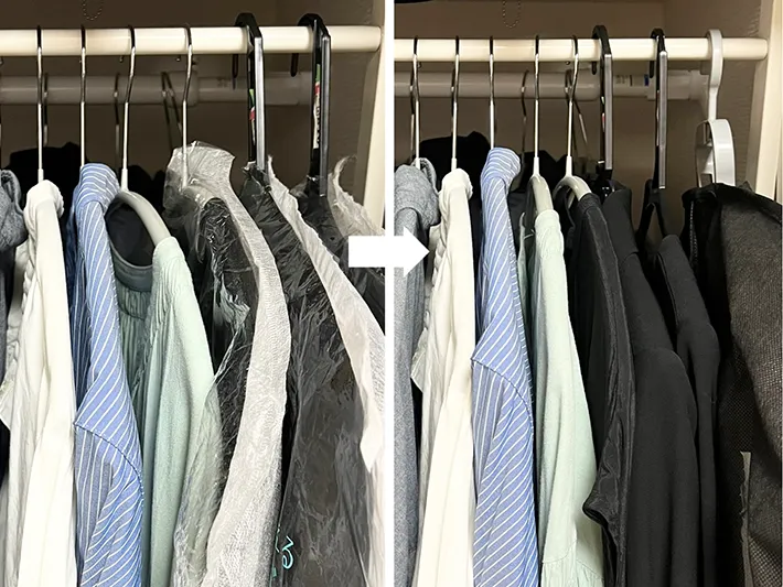 クローゼットの洋服の写真（撮影：Classy Life）