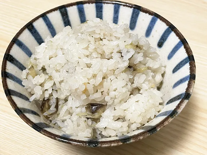 ナスの炊き込みご飯の写真（撮影：grapeフード編集部）
