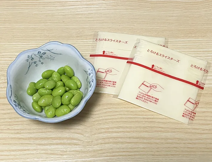 枝豆とチーズの写真（撮影：grapeフード編集部）