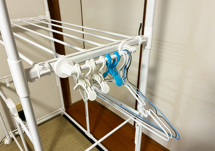 タオル掛けの活用写真（撮影：grapeライフハック編集部）
