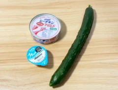 ツナ缶とキュウリとプチッと鍋（撮影：grapeフード編集部）