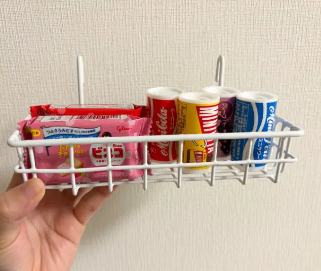 浅めのバスケットに収納した様子（撮影：grapeライフハック編集部）