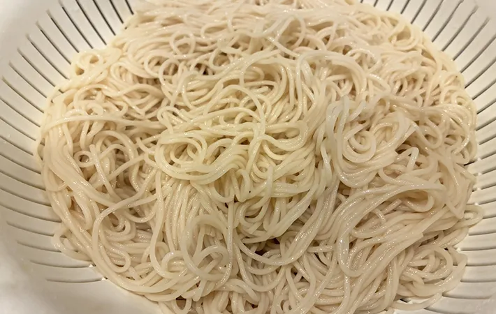 ゆでたそうめんの画像（撮影：エニママ）