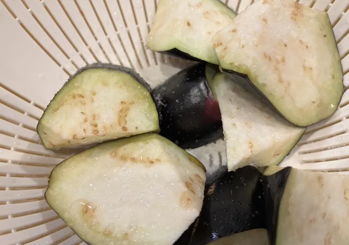 洗ったなすの画像（撮影：エニママ）