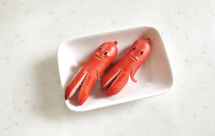 宇宙人型ウインナーの完成画像（撮影：エニママ）