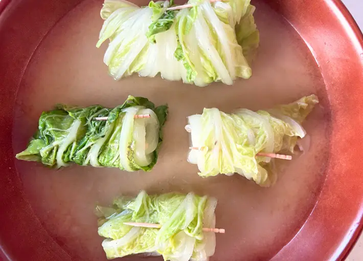 ロール白菜を並べた画像（撮影：エニママ）