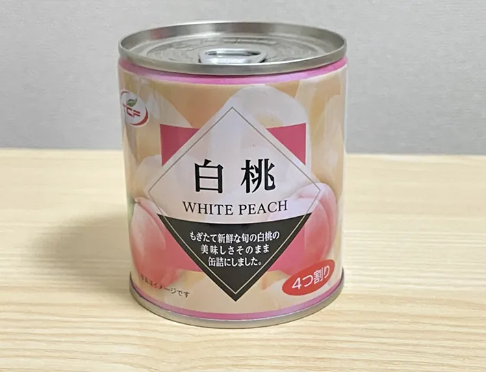 桃の缶詰の写真（撮影：grapeフード編集部）