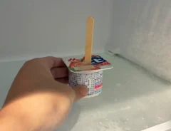 冷凍庫でアイスを冷やす場面（撮影：grapeフード編集部）