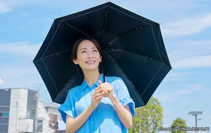 日傘をさす人の写真