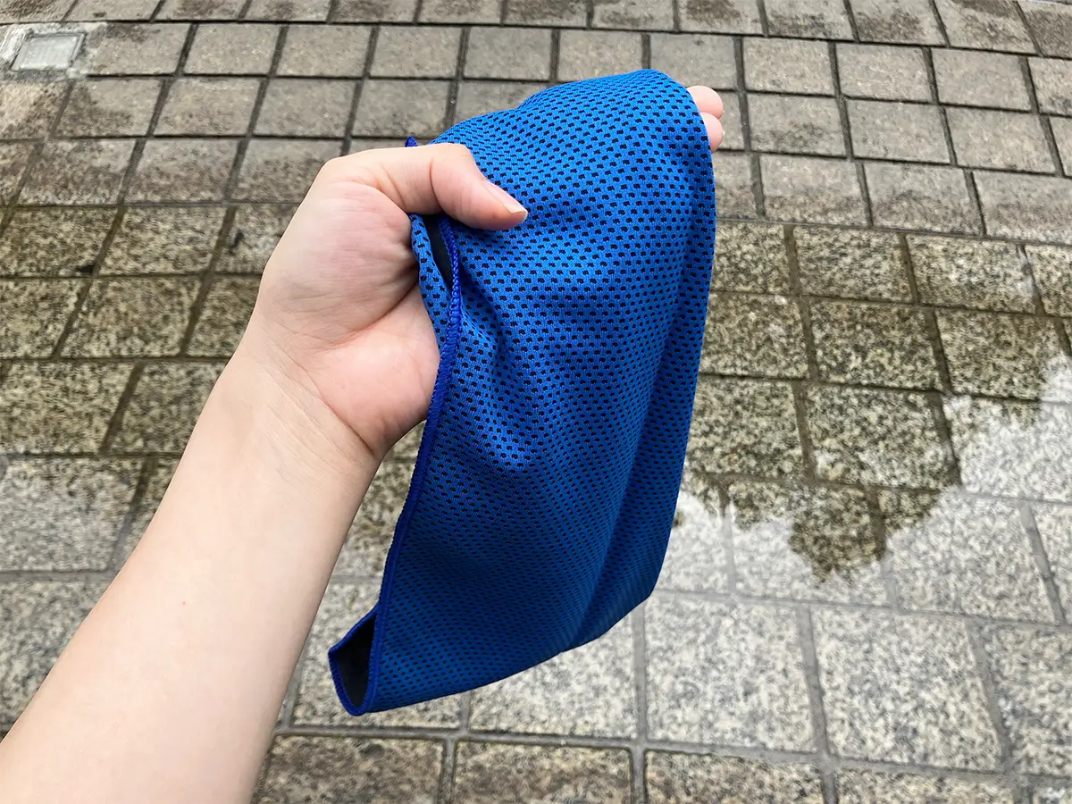 冷感タオルを使用している写真