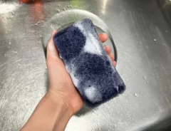 使用中のスポンジの写真