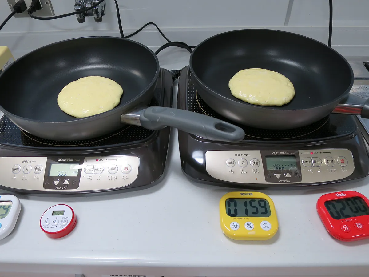 ホットケーキを作る写真(撮影:エフシージー総合研究所)