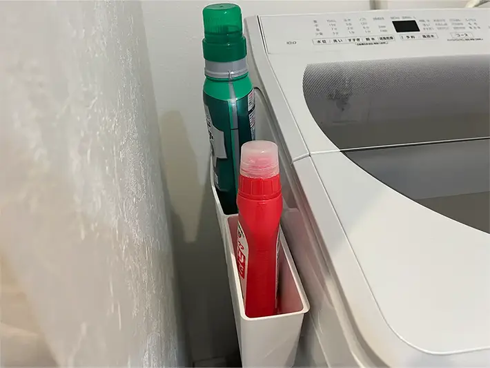 洗濯機にワイドポケット（マグネット）の写真（撮影：grapeライフハック編集部）