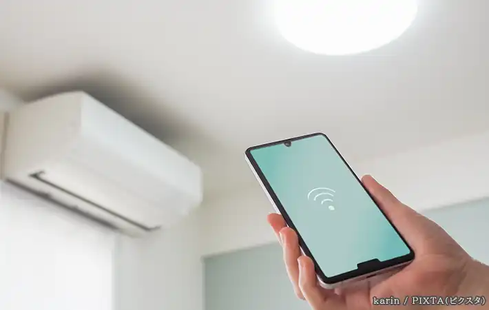 エアコンとスマホの写真