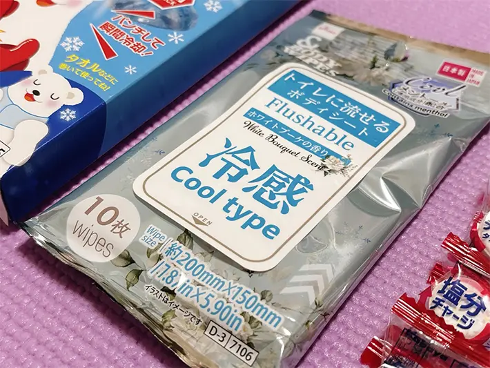 トイレに流せるボディーシートの写真（撮影：grapeライフハック編集部）