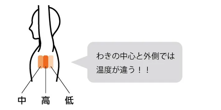 わきの中心の体温の画像