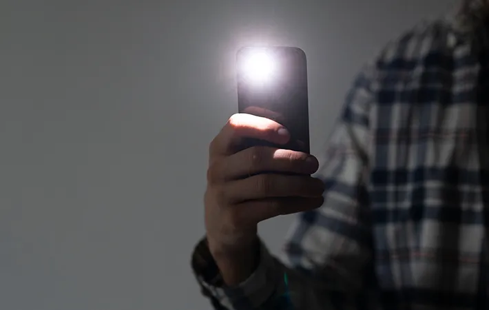 スマホのライトの写真
